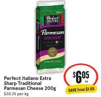 IGA Perfect italiano extra sharp traditional parmesan cheese offer