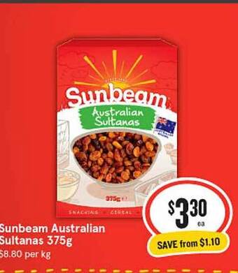 IGA Sunbeam australian sultanas offer