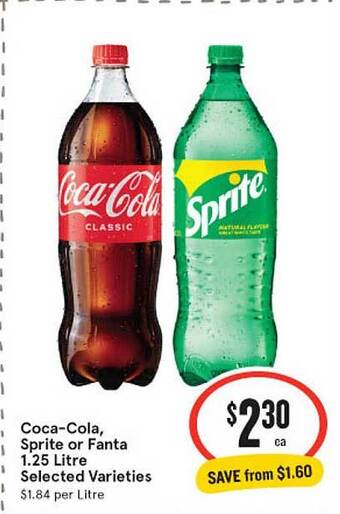 IGA Coca-cola sprite or fanta selected varieties offer