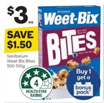 Woolworths Sanitarium Weet Bix Bites 500-510g offer