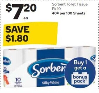 Woolworths Sorbent Toilet Tissue Pk 10 offer