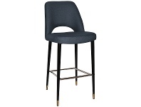 LivingStyles Albury Commercial Grade Gravity Fabric Bar Stool, Metal Leg, Navy / Black Brass offer