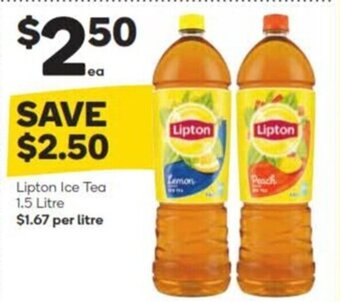 Woolworths Lipton Ice Tea 1.5 Litre offer