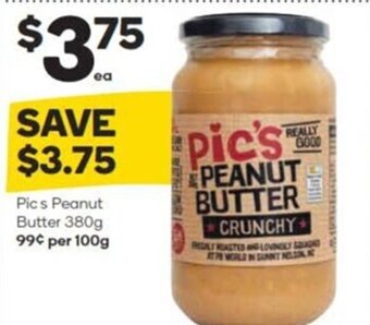 Woolworths Pics Peanut Butter 380g offer
