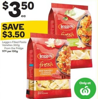Woolworths Leggo's Filled Pasta Varieties 360g offer