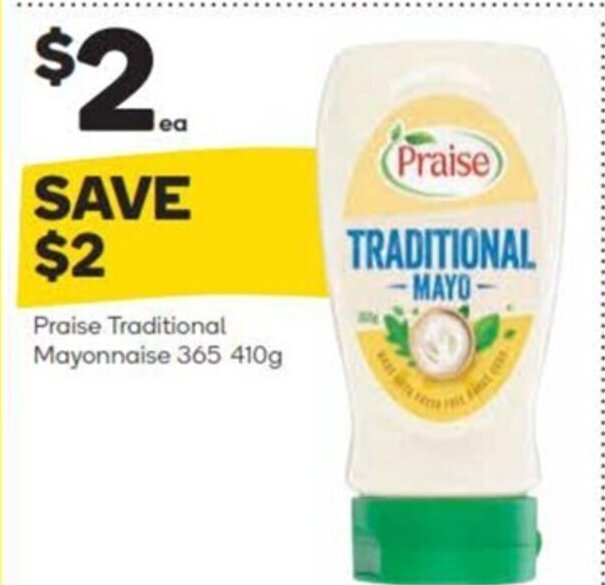 Praise Traditional Mayonnaise 365410g offer at Woolworths