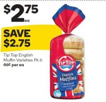 Woolworths Tip Top English Muffin Varieties Pk 6 offer