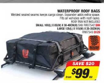 Autobarn Waterproof roof bags offer