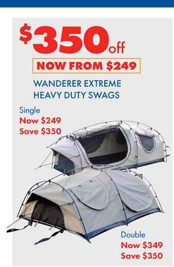 BCF Wanderer extreme heavy duty swags offer