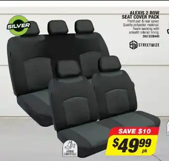 Autobarn Alexis 2 row seat cover pack streetwize offer