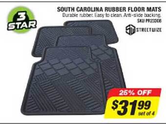South carolina rubber floor mats