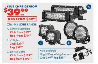 BCF Xtm 4x4 light range offer