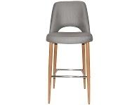 LivingStyles Albury Commercial Grade Gravity Fabric Bar Stool, Metal Leg, Steel / Light Oak offer