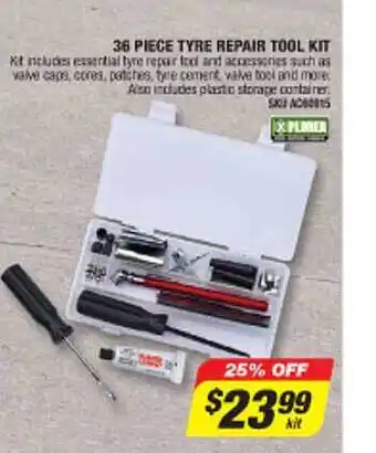 Autobarn 36 piece tyre repair tool kit offer