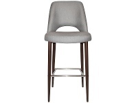 LivingStyles Albury Commercial Grade Gravity Fabric Bar Stool, Metal Leg, Steel / Walnut offer