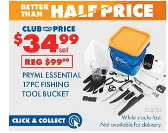 BCF Pryml essential 17pc fishing tool bucket offer