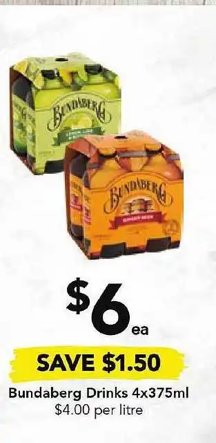 Drakes Bundaberg drinks offer