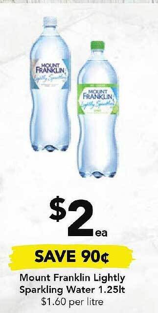 Drakes Mount franklin lightly sparkling water offer