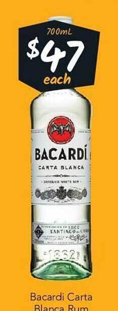 Bacardi carta blanca rum