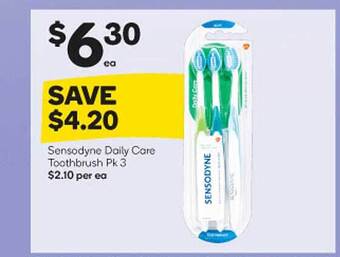 Woolworths Sensodyne daily care toothbrush offer