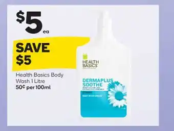 Woolworths Health basics body wash offer