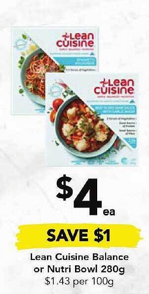 Drakes Lean cuisine balance or nutri bowl offer