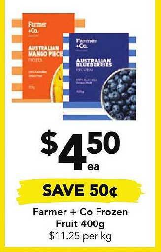 Drakes Farmer + co frozen fruit offer