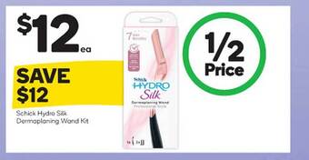 Woolworths Schick hydro silk dermaplaning wand kit offer