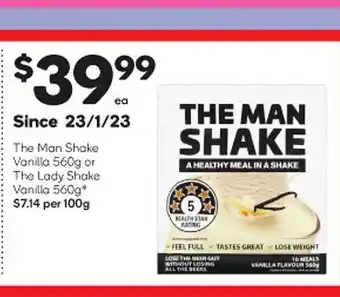 Woolworths The man shake vanilla or the lady offer