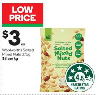 Woolworths Woolworths salted mixed nuts offer
