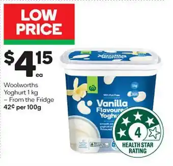Woolworths Woolworths yoghurt offer