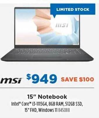 Betta Msi 15 offer