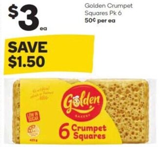 Woolworths Golden Crumpet Squares Pk 6 offer