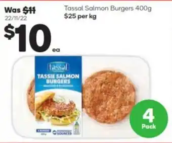 Woolworths Tassal Salmon Burgers 400g offer