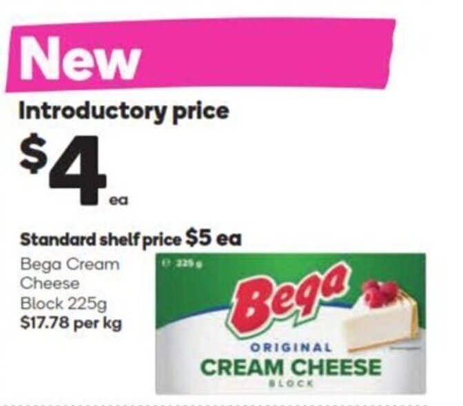Bega Cream Cheese Block 225g offer at Woolworths