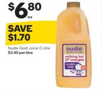 Woolworths Nudie Gold Juice 2 Litre offer