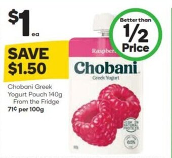 Woolworths Chobani Greek Yogurt Pouch 140g offer