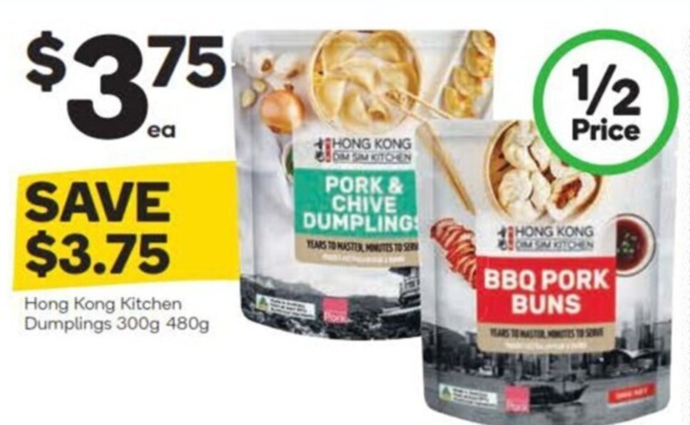 Hong Kong Kitchen Dumplings 300g480g offer at Woolworths