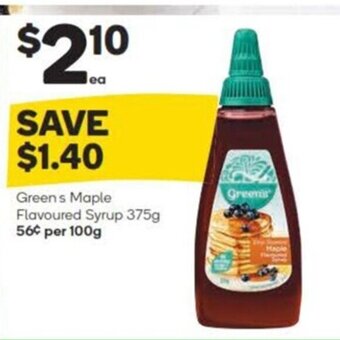 Woolworths Greens Maple Flavoured Syrup 375g offer
