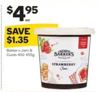 Barkers Jam & Curds 400 455g