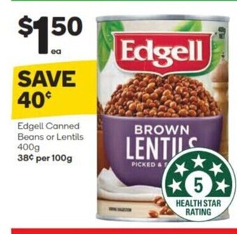 Woolworths Edgell Canned Beans Or Lentils 400g offer