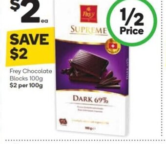 Woolworths Frey Chocolate Blocks 100g offer