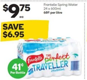 Woolworths Frantelle Spring Water 24x600ml offer