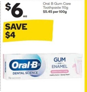 Woolworths Oral B Gum Care Toothpaste 110g offer