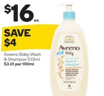 Woolworths Aveeno Baby Wash & Shampoo 532ml offer