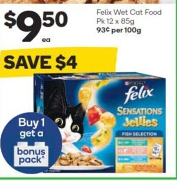 Felix Wet Cat Food pk 12 x 85g offer at Woolworths