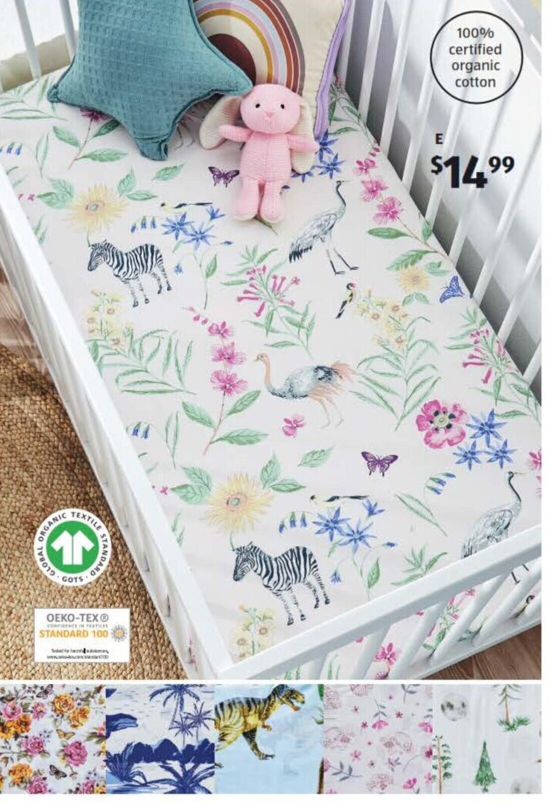 Cot Fitted Sheet offer at ALDI