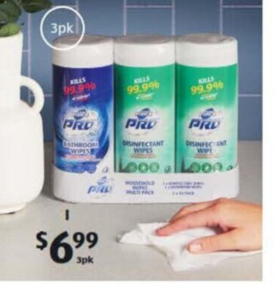 Power Force Pro Household Wipes Canister 3pk offer at ALDI