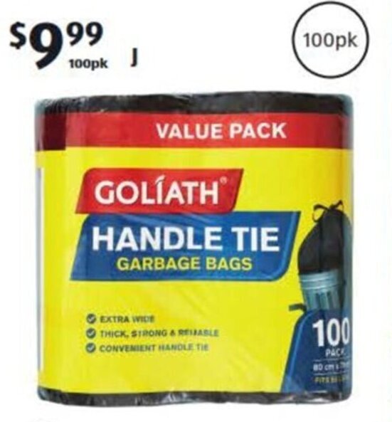 Bulk Garbage Bags 100pk offer at ALDI