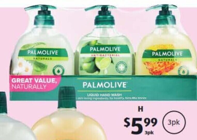 Palmolive Liquid Hand Wash 3 x 250ml offer at ALDI